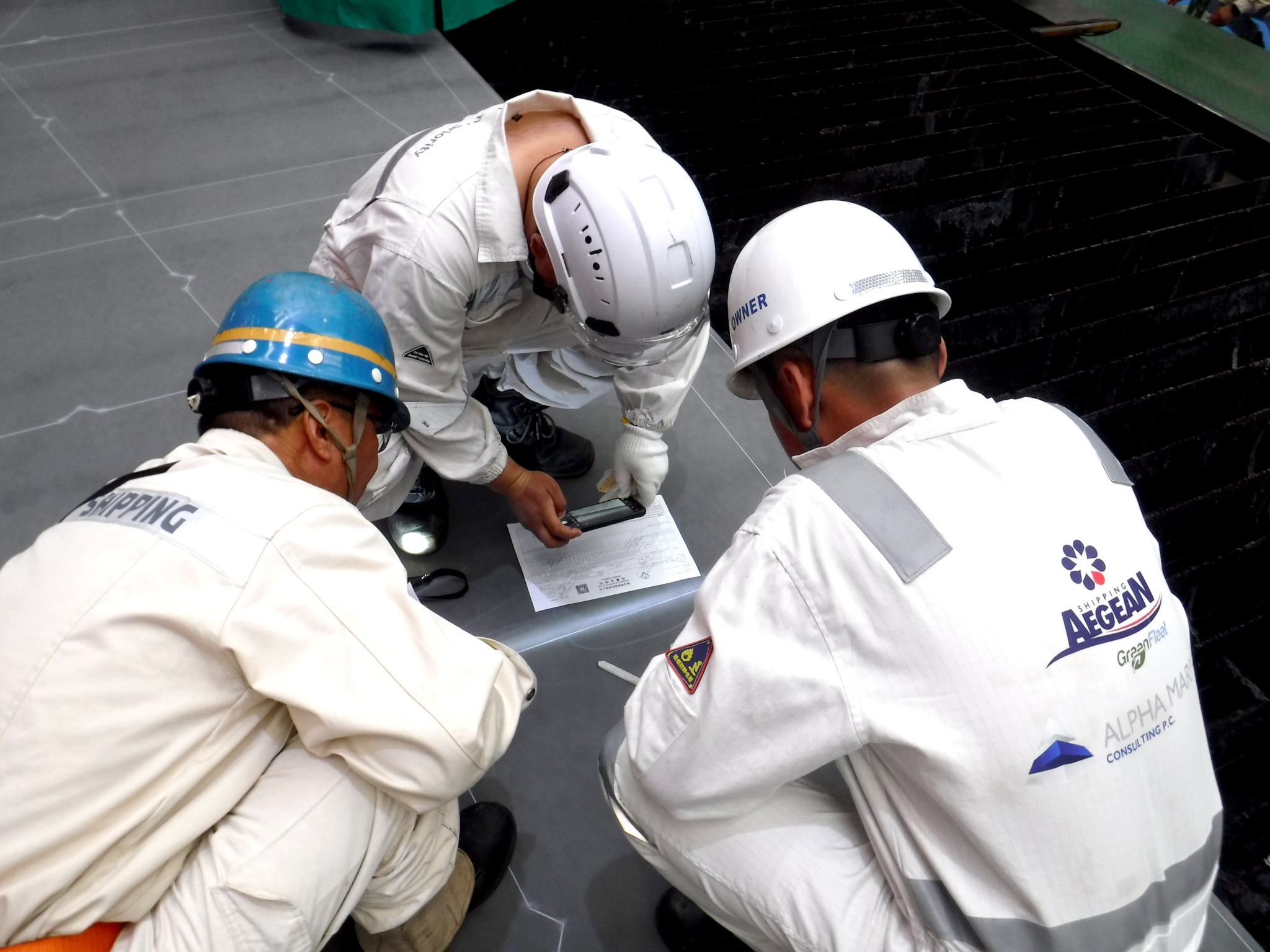 Workers on a checklist